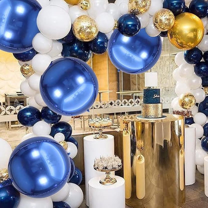 10 Pcs 22 Inch Navy Blue Mylar Balloons, Large 4D Giant Round Foil Balloon Big - Image 3