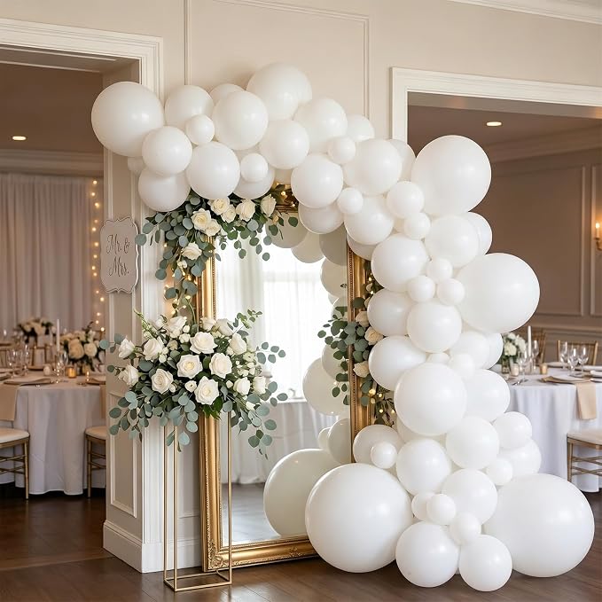 102pcs White Balloons Garland Arch Kit, 18 12 10 5 Inch Balloons | Balloons - Image 5