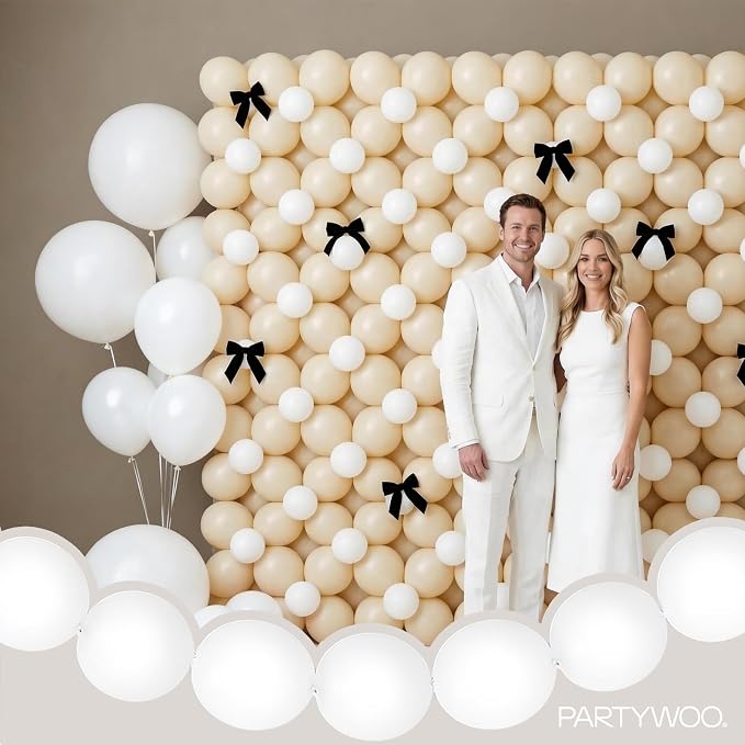 PartyWoo White Linking Balloons 100pcs 6 Inch White Link Balloons | - Image 8