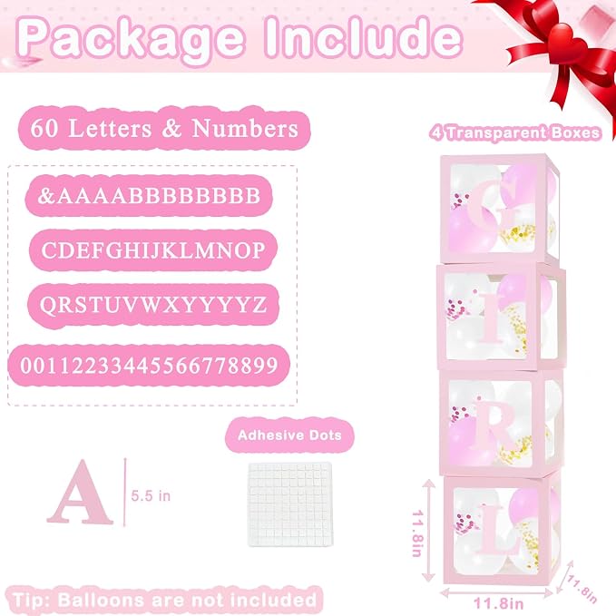 Lovelite Pink Baby Boxes with Letters - Image 2