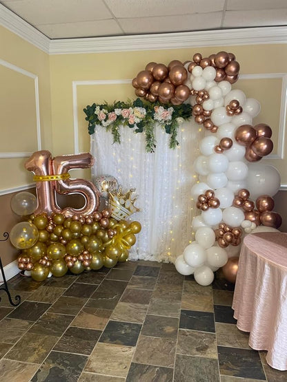 40 Inch Number 17 Balloon for 17th Year Old Birthday Decorations, Rose Gold | - Image 2