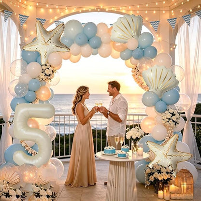 5 Pcs Starfish Seashell Balloons Set Under the Sea Party Decorations | 40 Inch - Image 4
