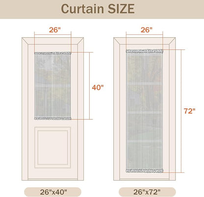 MYSKY HOME Floral Linen Door Curtains Blue Farmhouse Privacy Door Window - Image 6