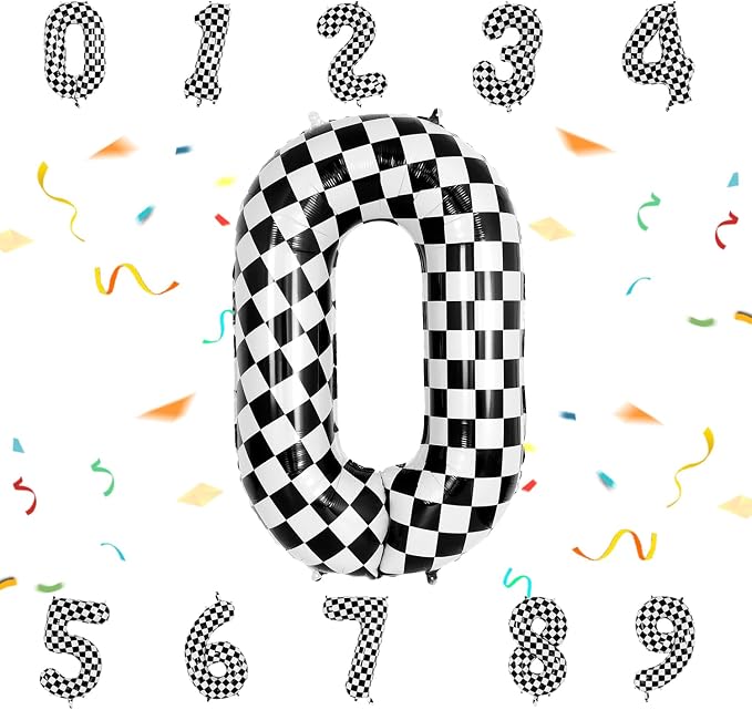40 Inch Checkered Number Balloon by Unknown