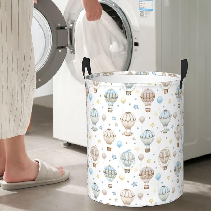 Cute Hot Air Balloons Laundry Hamper Bag - Image 6