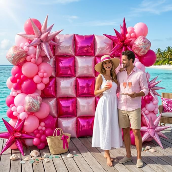HILAVO Hot Pink Square Balloons Wall - Image 5
