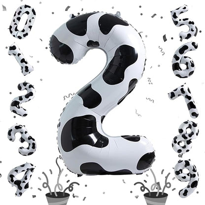 Cow Print Birthday Number Balloons, 40 Inch Large Foil Number 2 Self Inflating - Image 8