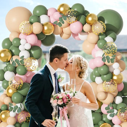 Amandir 166Pcs Sage Green Blush Peach White Gold Balloon Garland Arch Kit | - Image 7