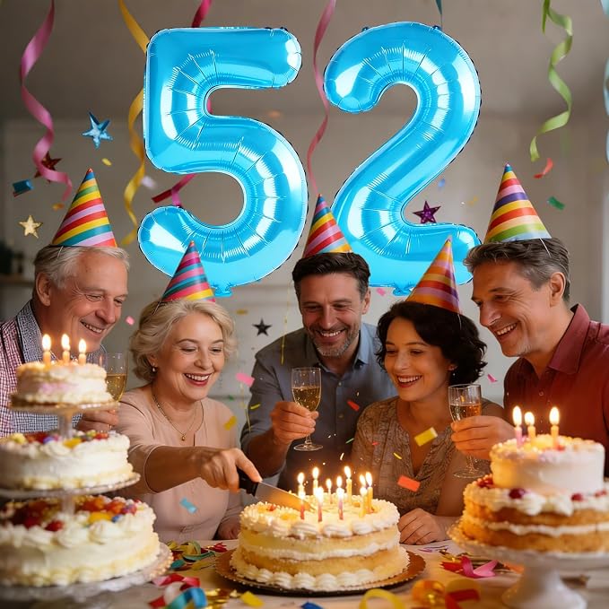40 Inch Number 52 Balloons for 52nd Birthday Party Decorations, 0-100 Jewelry - Image 2