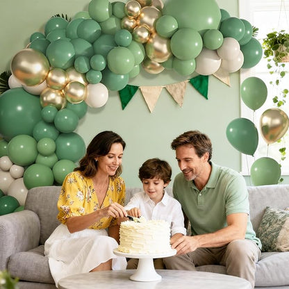 157Pcs Green Balloons Arch Garland Kit Different Size | Sage Green White Sand - Image 6