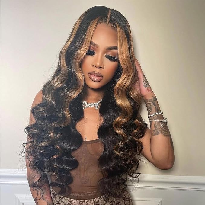 P1B/30 Human Hair Bundles Body Wave Highlight Brown Color Body Wave Bundle 100% Real Human Hair And True To Length 14 16 18 Inch 3 Pcs/Pack