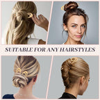 2PCS French Hair Pins Large U-Shaped Pins for Women and Girls Fashion Metal Hair Pin French Twist Hair Pins for Buns, Updos,Stylish and Functional(set7-gold)