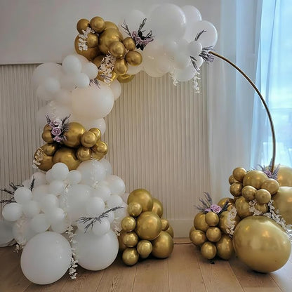 White and Gold Balloons Arch Kit, 18 12 10 5 inch, - Image 6