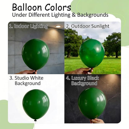 100PCS 5 Inch Small Dark Green Balloons, 5” Matte Forest Green | Mini Balloons - Image 3