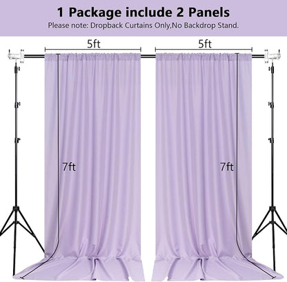 Lavender Backdrop Curtain for Parties Wedding Light Purple Background Curtains - Image 2