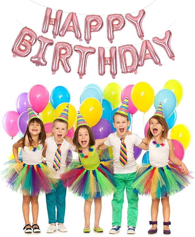TONIFUL Rose Gold Happy Birthday Balloon Banner Decorations - Image 5