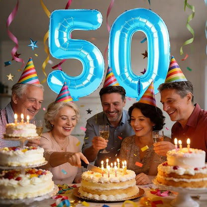 40 Inch Number 50 Balloons for 50th Birthday Party Decorations, 0-100 Jewelry - Image 2