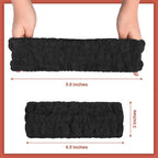 Chuangdi 3 Pieces Spa Headband for Women Facial Makeup Headband Soft Terry Cloth Hairband for Washing Face Mask Spa Shower Gifts(Black)