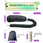Hooded Hair Dryer for Curly Hair, Large Adjustable Blow Dryer Cap, Portable Hair Dryer Bonnet Attachment, Soft Diffuser for Fast Drying & Deep Conditioning, Headband Integrated Design (black)