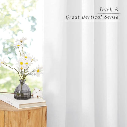 NICETOWN Rustic Linen 144 inch Long Curtains - Image 3