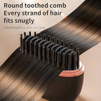 Mini Hair Straightener, Rechargeable Wireless Portable Hair Straightener Brush, 3-Speed Temperature Control, Rapid Heating & Anti Scald Shell, Lightweight and Portable for Travel (Black)