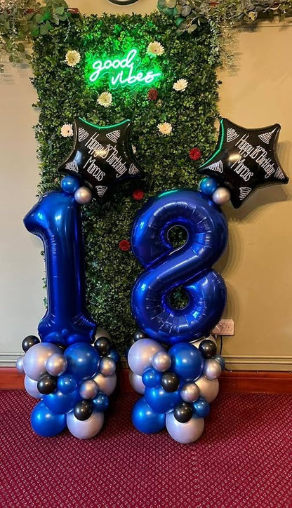 NightBlue Number 2 Balloon 40 Inch, 2nd Birthday Decorations Men Women | Foil - Image 7