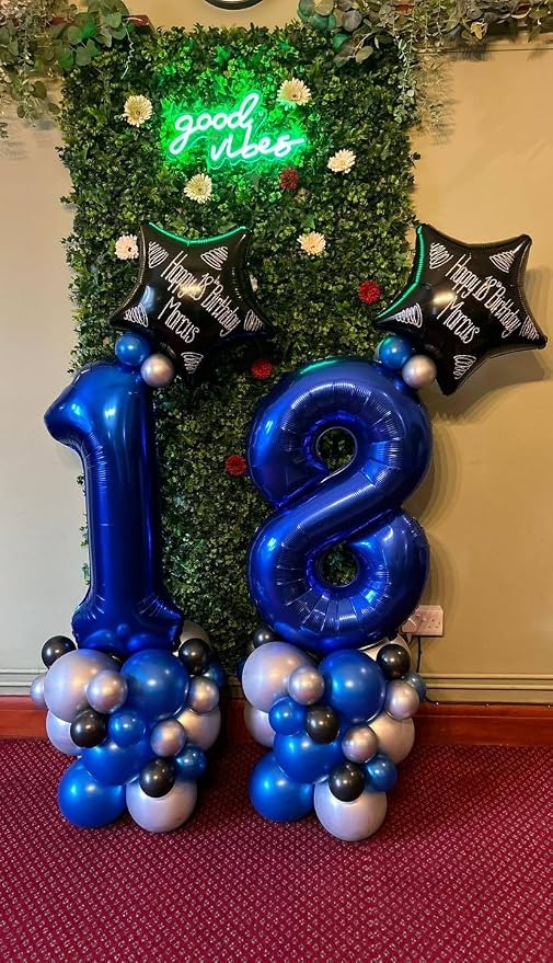 NightBlue Number 4 Balloon 40 Inch, 4th Birthday Decorations Men Women | Foil - Image 9