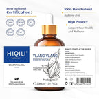 HIQILI Ylang-Ylang Essential Oil, Long-Lasting Scent for Diffusers, Perfumes, Aromatherapy, DIY - 1.01 Fl Oz