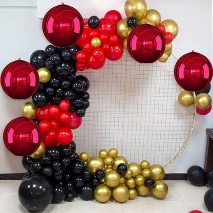 6Pcs Burgundy Round Foil Balloons, Giant 4D Round Ball Balloon, 22 Inch - Image 4