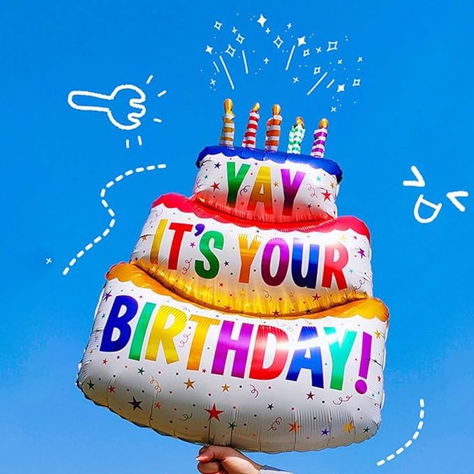 Happy Birthday Balloon Big 41" Foil Inflated Mylar Balloons - Image 3