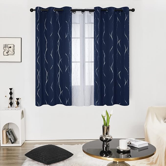 Deconovo Living Room Curtains 45 Inches Long, Thermal Insulated, Room Darkening - Image 2