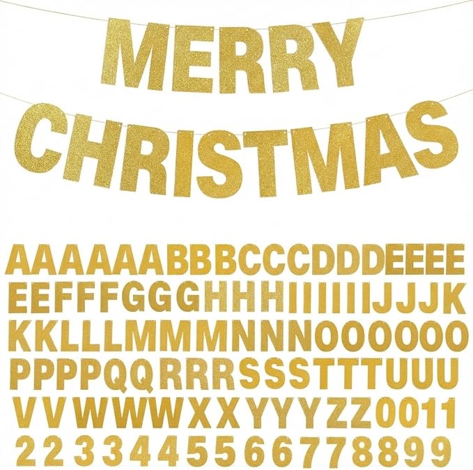 TaoBary 112 Pcs DIY Letter Kit Glitter Customizable Banner Letters Include 107 - Image 8