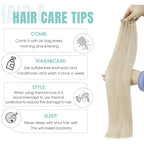YoungSee Clip in Hair Extensions Real Human Hair Blonde Hair Extensions Clip ins Platinum Blonde Full Head Real Human Hair Extension Clip ins for Women 7Pcs 120G 16Inch