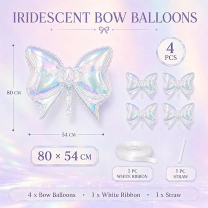 Iridescent Bow Balloons, Baby Shower, Bachelorette, Wedding and Anniversary - Image 2
