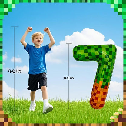 40" Pixel Number 7 Balloon - Image 4
