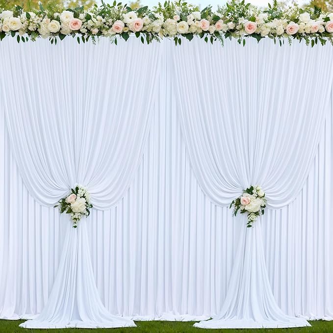 4 Panels White Backdrop Curtains - Image 8