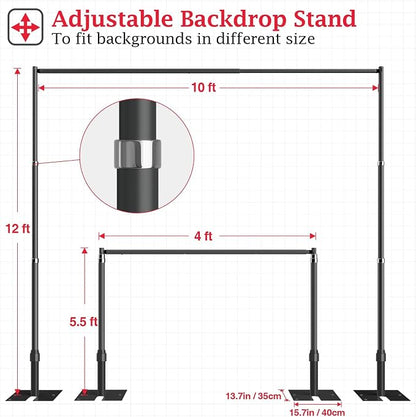 EMART 12x10ft Heavy Duty Backdrop Stand Frame - Image 3