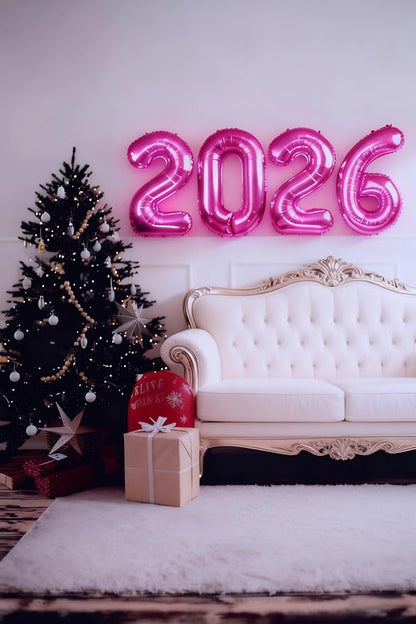 2026 Rosy Purple Balloon Numbers 40 Inch, Nye Decor Party Decorations Happy New - Image 4