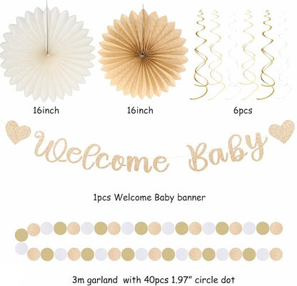 Champagne-Gold Fall Boho Baby Shower Party-Decorations - Image 3
