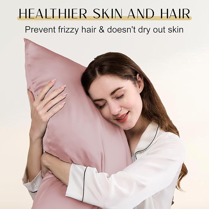 ZIMASILK Upgraded 100% Pure Mulberry Silk Pillowcase for Hair and Skin Silk Pillow Cases with Reinforced Hidden Zipper, More Soft & Durable Grade 6A Silk, Gift Box 1Pc (Queen 20"x30", Light Plum)