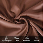 Mulberry Silk Pillowcase for Hair and Skin,Standard Size Cooling Silk Pillow Case with Hidden Zipper,Allergen Proof Dual Sides Soft Breathable Smooth Silk Pillow Cover for Women(Standard,Coffee)
