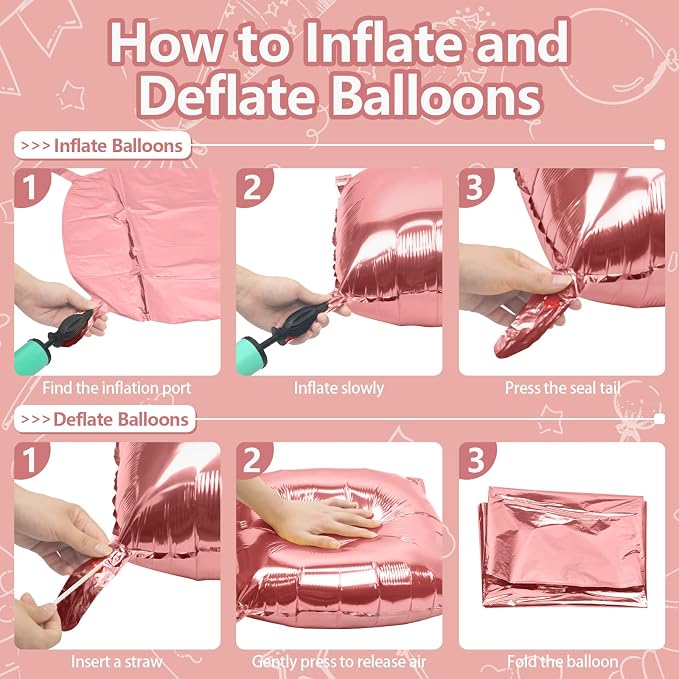 NISOCY 25PCS Rose Gold Square Foil Balloons Wall Backdrop | Double Sided - Image 3