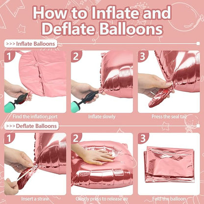 NISOCY 25PCS Rose Gold Square Foil Balloons Wall Backdrop | Double Sided - Image 3