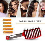 Magical Ultra Detangling Brush for Wet or Dry Hair, Detangler Brush, Fast Drying Styling Massage Hairbrush for Men, Women and Kids (Pink+Purple)