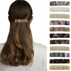Hair Clips for Women,3.5 Inch Acetate Medium Hair Claw Clips for Women Thin Thick Curly Hair,Strong Hold No Slip Grip,French Classic Multicolor Barrettes Hair （Amber Brown Oblong）