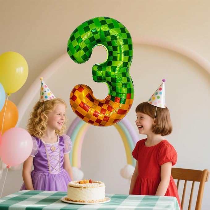 Pixel & TNT Theme 40in Giant Number Balloons - Image 5