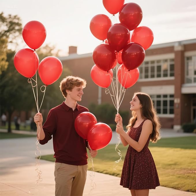 100pcs Burgundy Balloons 12inch Dark Red Maroon Party Latex Balloons - Image 7