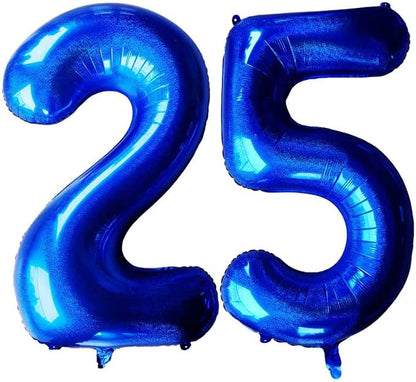 Laser Navy Blue Number 25 Balloons 40 Inch | Giant Number Dark Blue 25 by COLORFULELVES