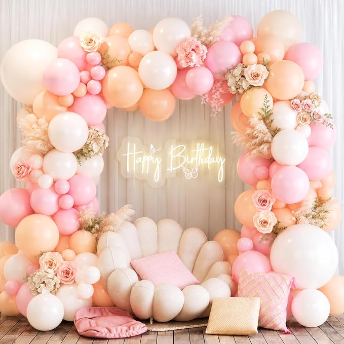 122PCS Neutral Balloon Arch Kit by Saxuxu