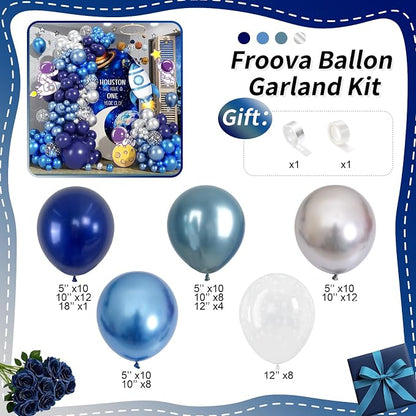 Blue and Silver Balloon Arch Kit - Image 2